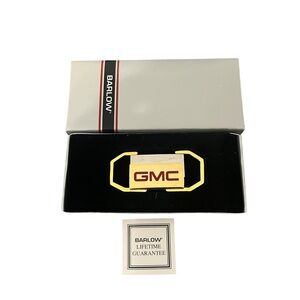RARE VTG GMC Gold Tone Metal Double Key Chain Key Holder Barlow